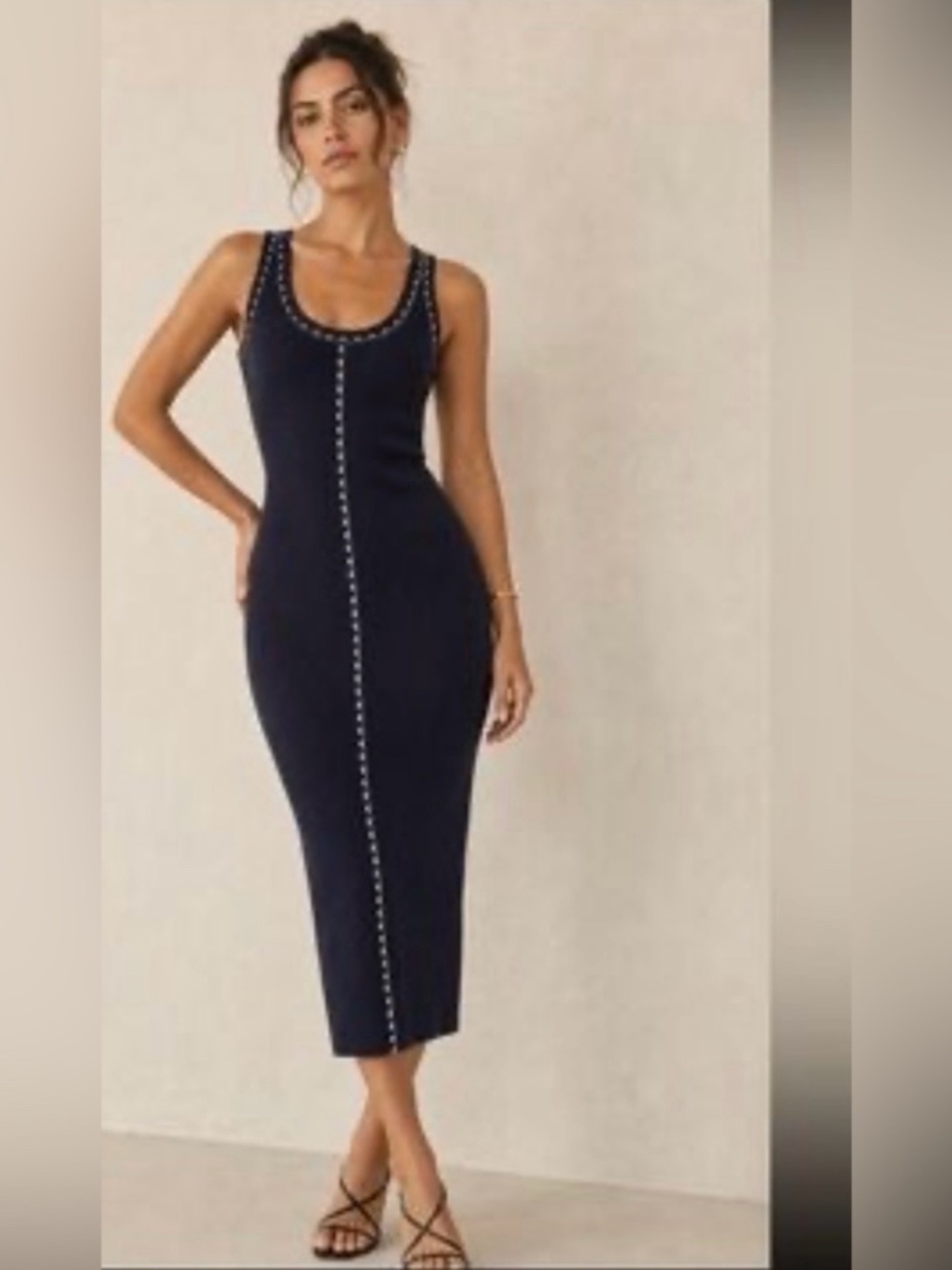 NWT House of Harlow 1960 Black Stud-trim Body Con Dress